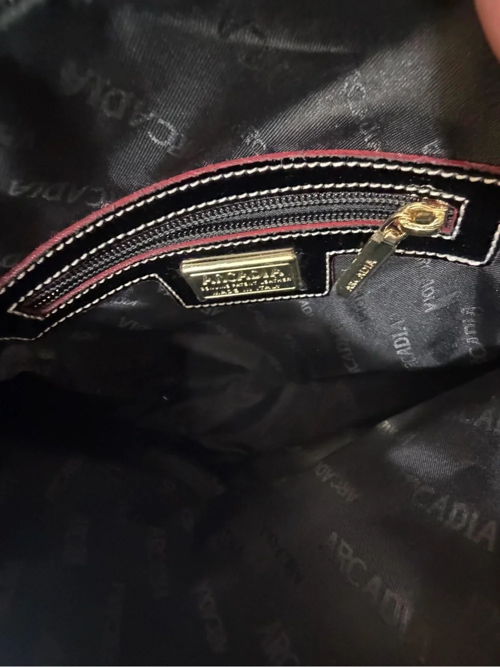 Arcadia Patent Leather Crossbody Purse Bag in Black